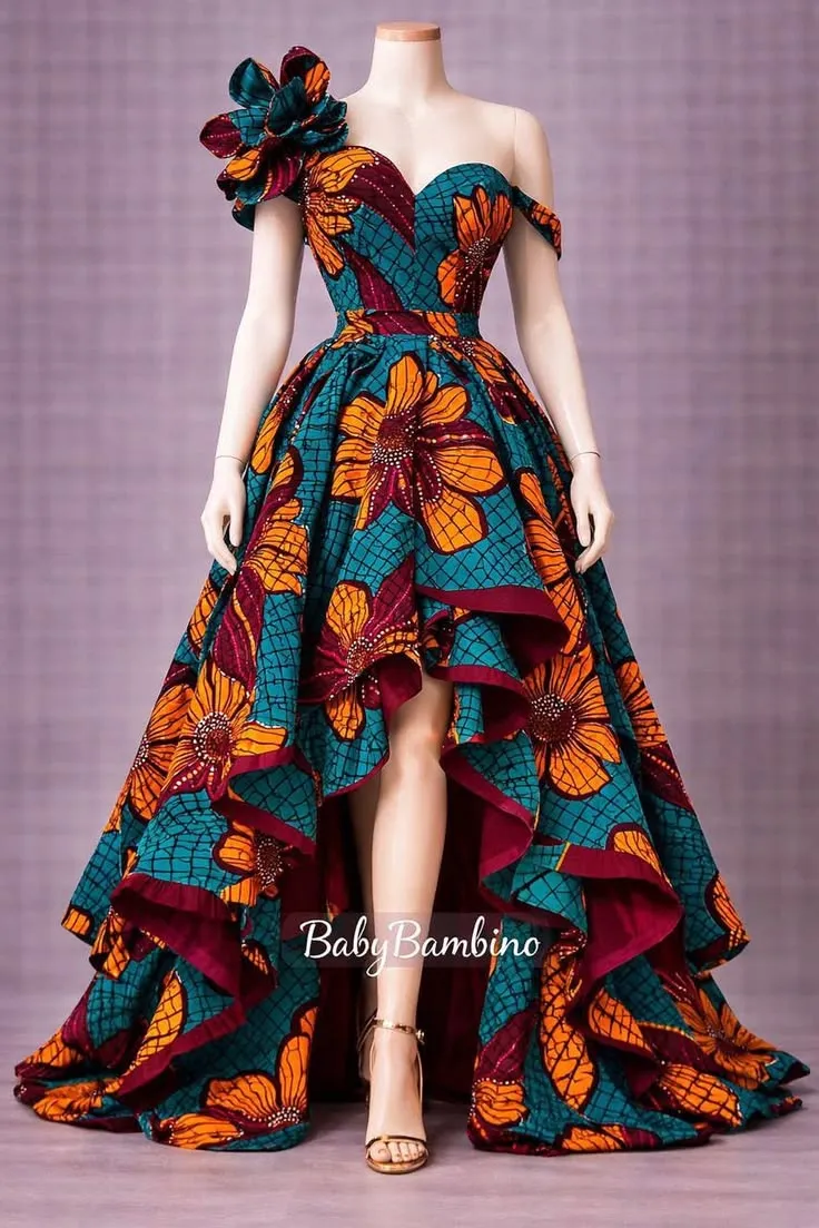 Robe longue en wax