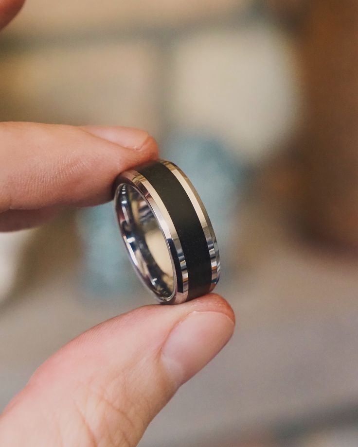 Bague acier — Kaki doré